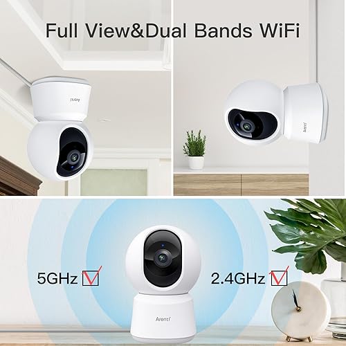 Miniatura 4 de ARETI - Cámara de seguridad WiFi de 5 GHz para interiores, cámara enchufable de 4 MP para perros con aplicación de teléfono, cámara para el hogar