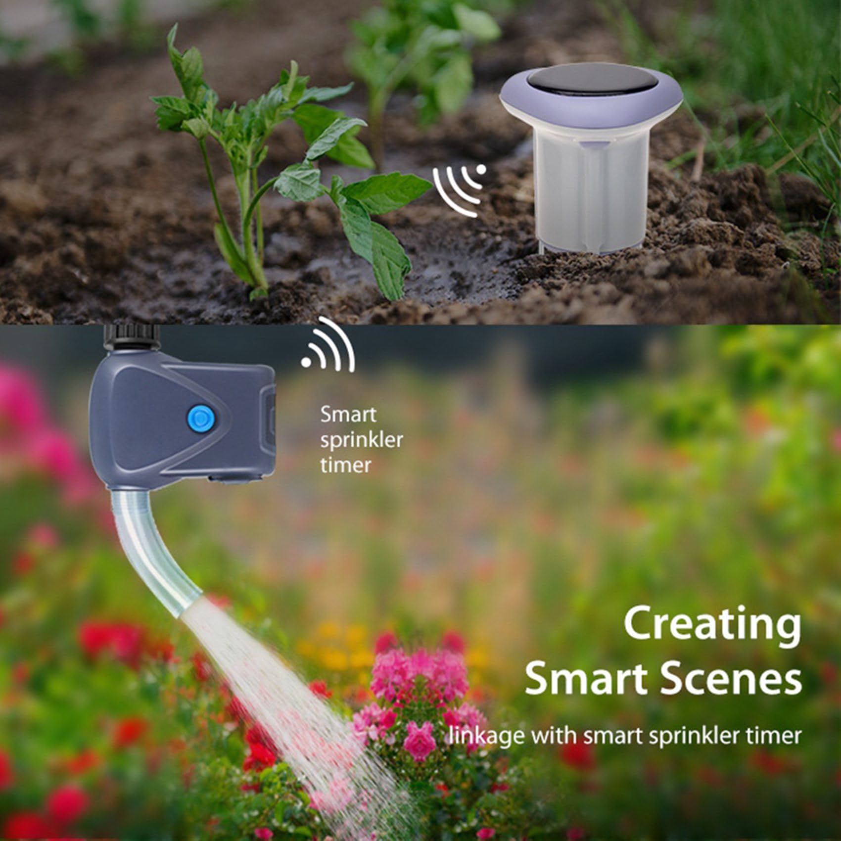 2X Sensore Solare per Terreno Tuya Zigbee per Misurazione Della Temperatura e 'Umidità del Giardinaggio Controllo APP Termometro Digitale per Terreno