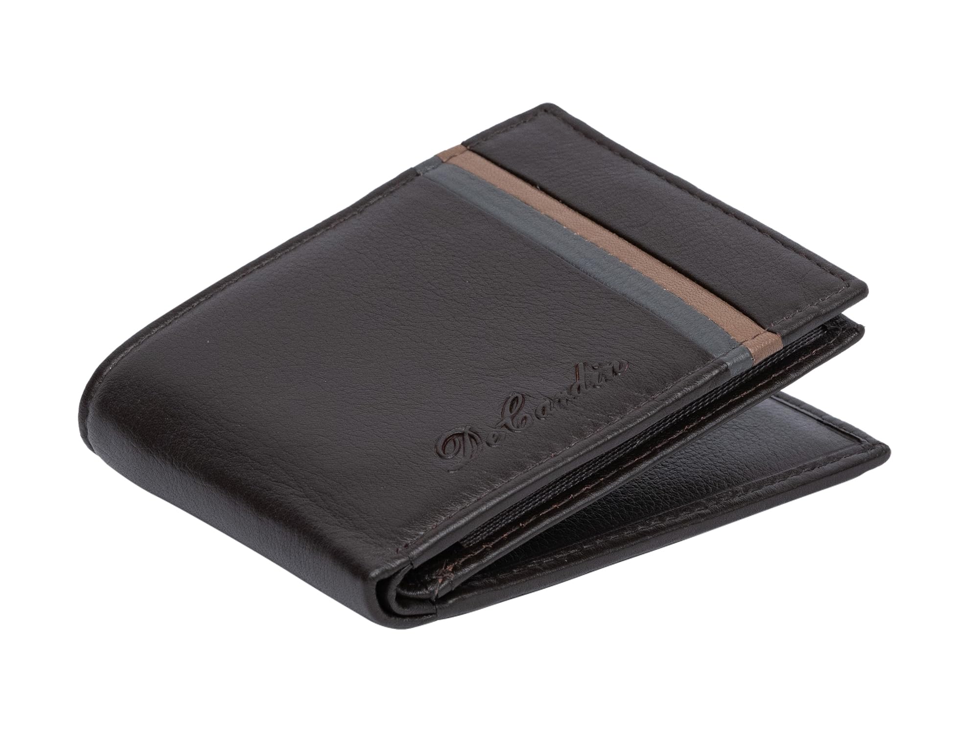 DECARDINPure Leather Brown Wallet for Men | 15 Card Slots | 2 Currency & 2 Secret Compartments