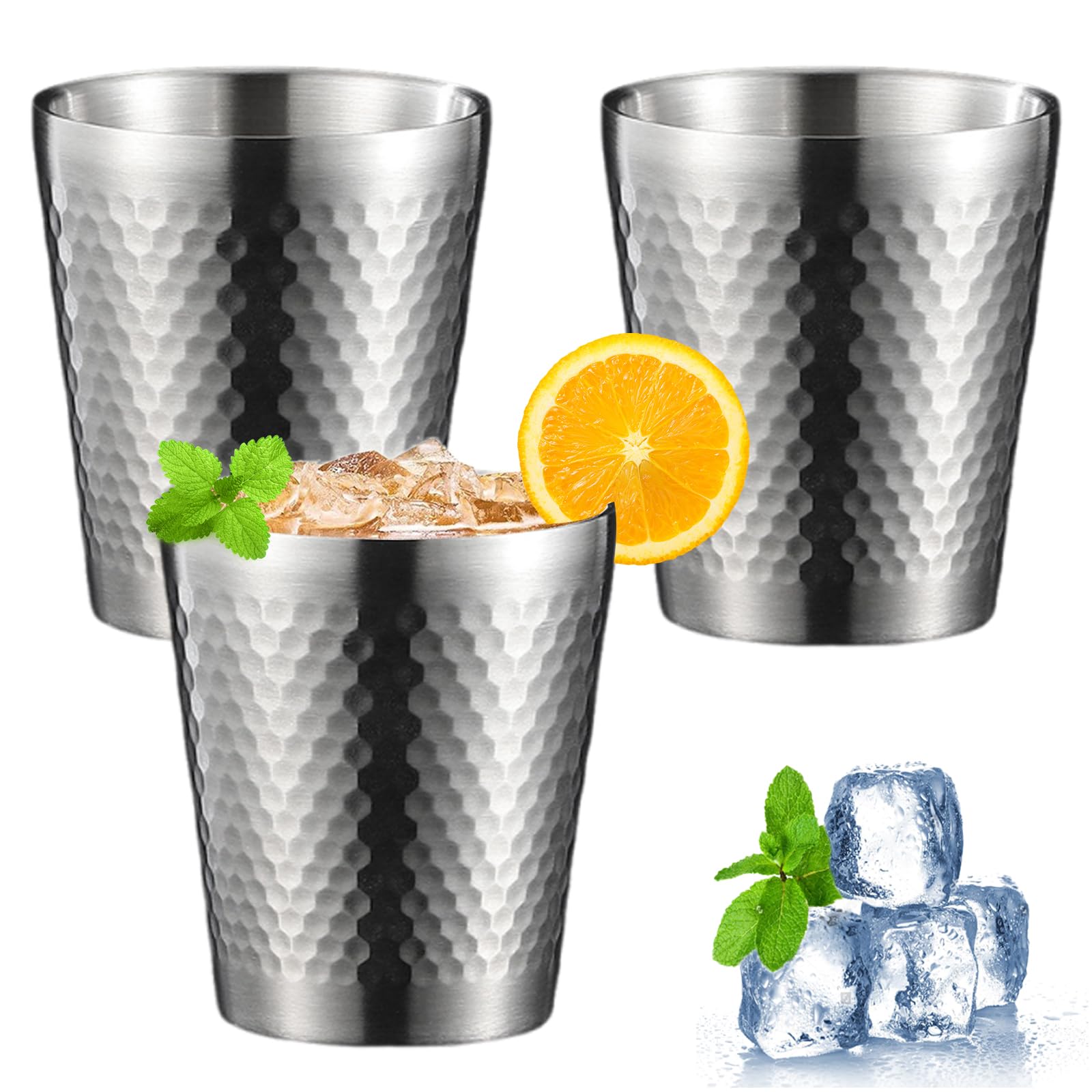 Lot De 6 Tasses En Inox 300 Ml Double Paroi - Isothermes, Empilables, Compatibles Lave-vaisselle - Argent - 6