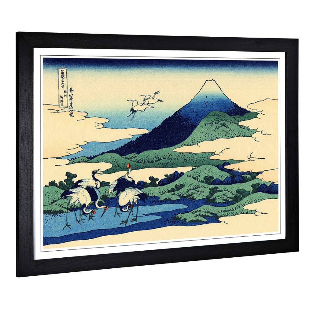 Big Box Art Framed Print of Hokusai Japanese Oriental Sagami Province Design | Wall Art Picture | Home Decor for Kitchen, Living Room, Bedroom, Hallway, Black, A2 / 24.5x18 Inch / 62x45cm