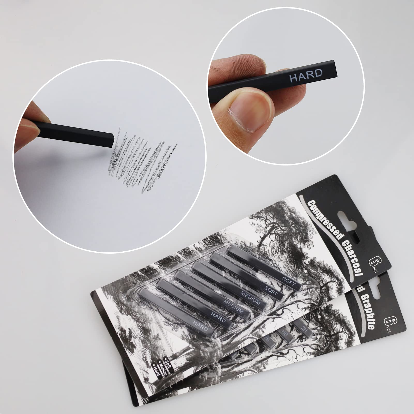 Matite Da Disegno In Grafite - Set 6 Pezzi Quadrati Per Schizzi E Ombreggiature