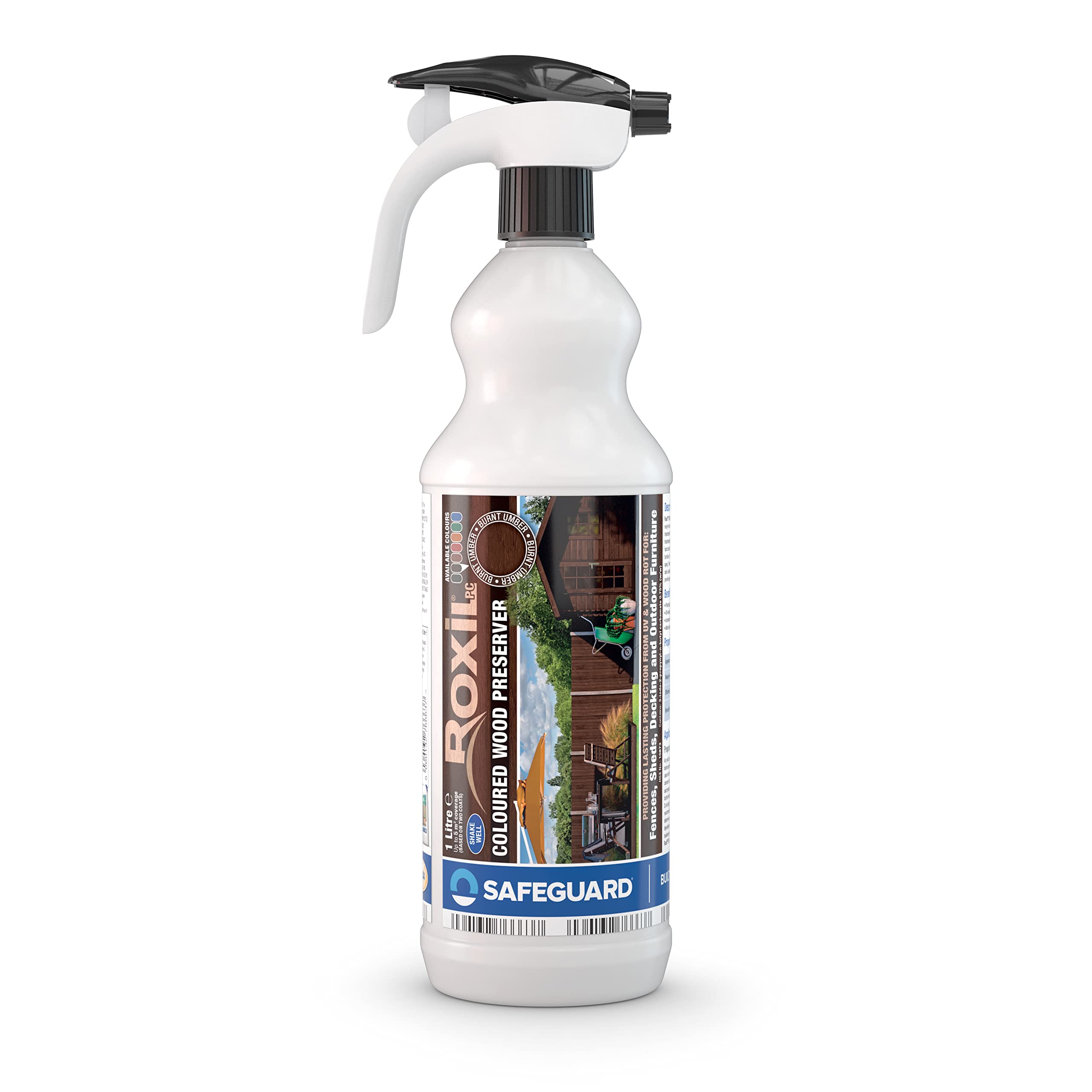 Roxil Wood Stain Preserver (1L Spray Burnt Umber)5 Year Protection Indoor & Outdoor No VocsFast-Drying. from B&Q