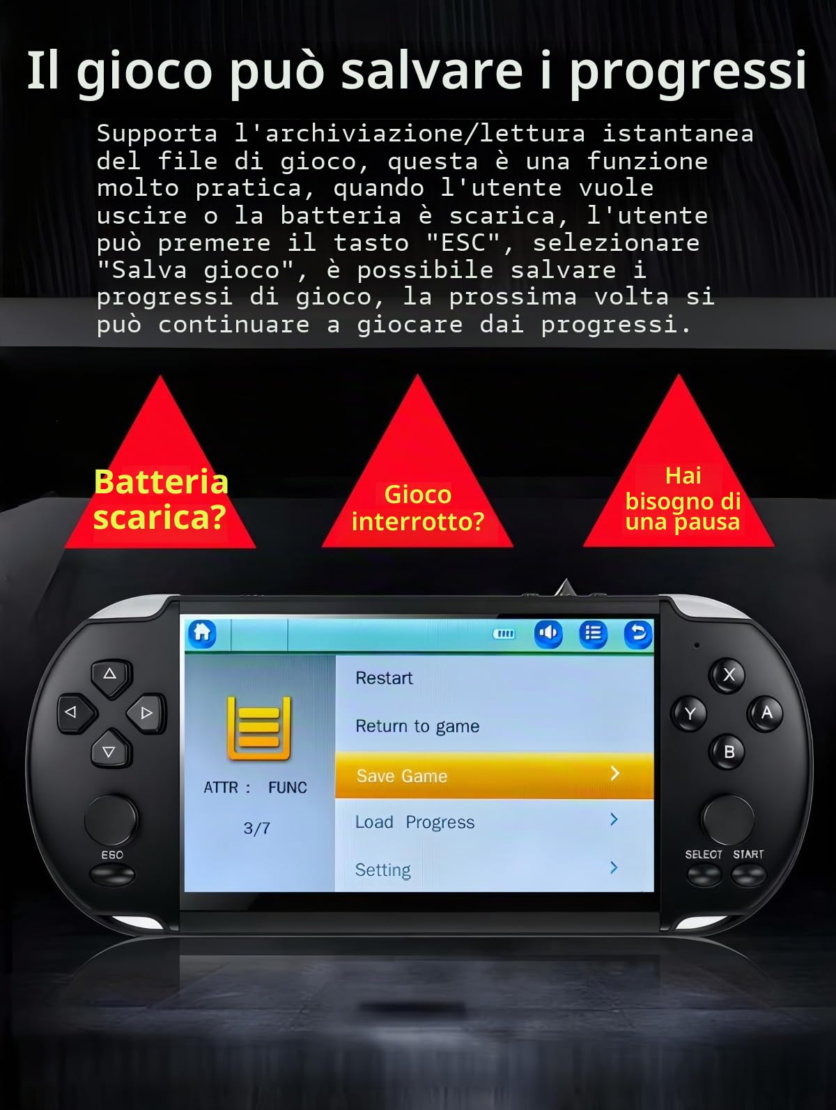 CZT 5,1 Pollici Console per Videogiochi Retrò Giochi Integrati Diversi Emulatori Video Musica E-book Giochi Ortatili Console con uscita TV Lettore MP3/4 Regalo di Compleanno/Natale
