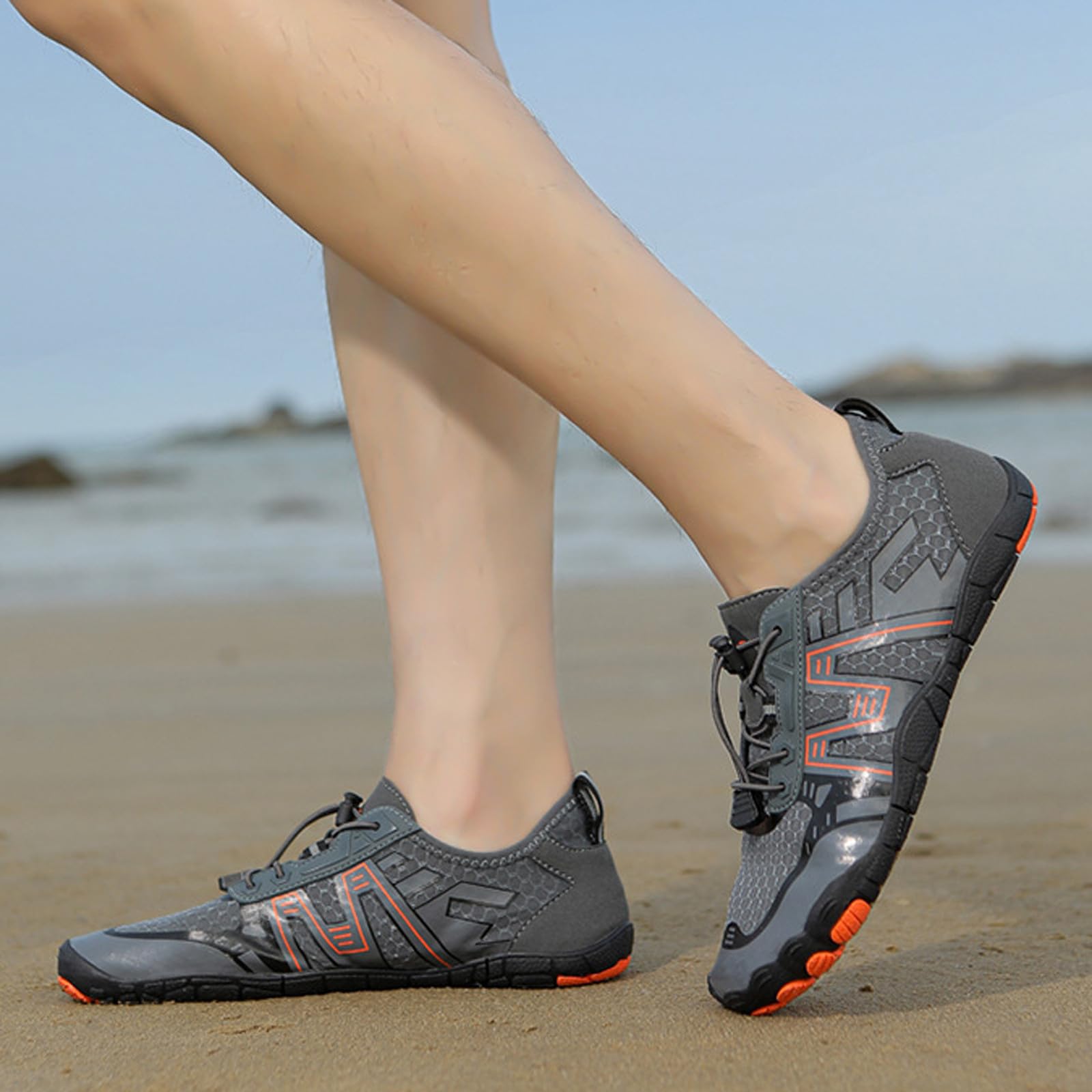 Genérico Zapato Acuático Mujer Pareja Zapatos de Deporte al aire libre Wading Zapatos de playa antideslizantes buceo Natación Equitación Fitness Gran Talla Cinco Dedos Barefoot Hombre