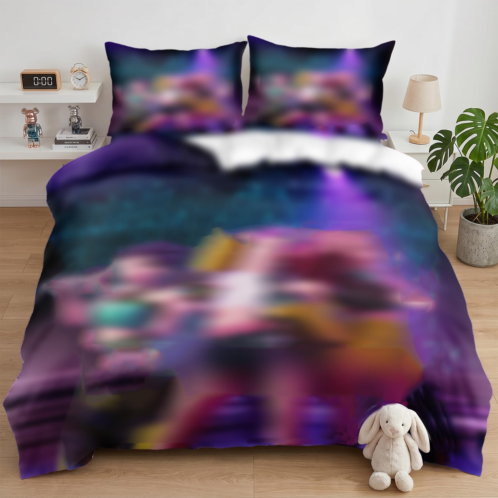 MOFXWHE Bettwäsche Set, Cartoon Bettwäsche, 135 x 200 cm Mikrofaser-Bettbezug mit 2 Kissenbezüg Cartoon-Thema Bettwäsches Schlafzimmerdeko Geschenke für Jungen und Mädchen (Anime 2) Küche, Haushalt & Wohnen