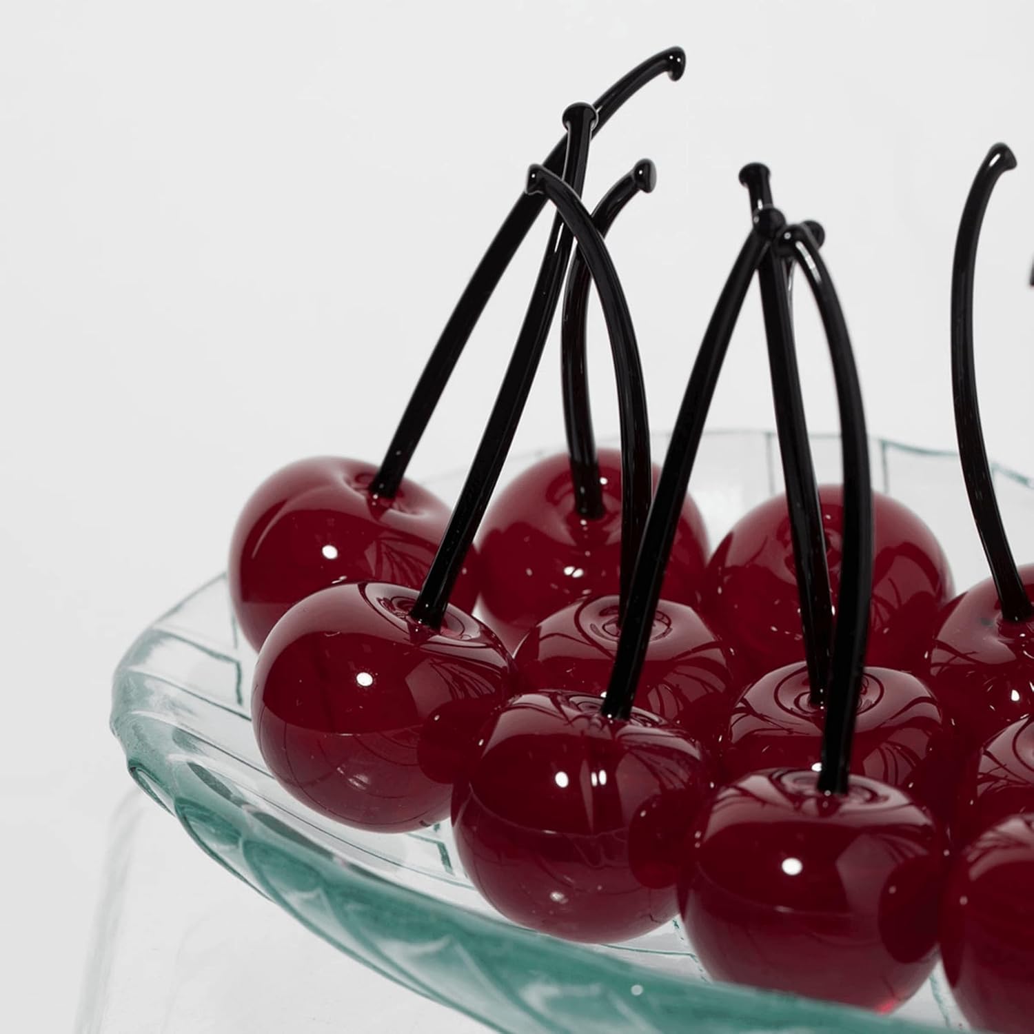 MY ITALIAN DÉCOR Handmade Murano Glass Cherries, 3 PCS, Decorative Hand Blown Glass Cherry, Glass Figurine, Fake Fruit, Cherries Decor, Murano Glass, Glass Fruit, Made In Italy.