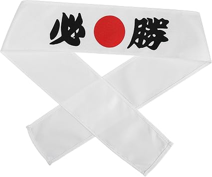 Japanese Style Samurai Headband White Victory Hachimaki for Martial Arts Gym Workouts Accessory Sweat Absorbing Comfortable Fit