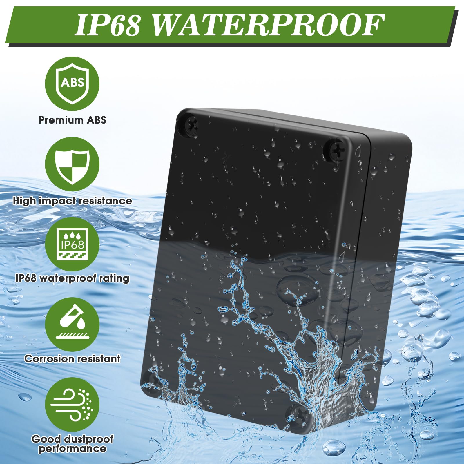 2 Piezas Caja de Conexiones Impermeable IP65 Caja Estanca Exterior de Plástico 100X68X50MM con 8 Prensaestopas y Destornillador para Instalaciones Eléctricas