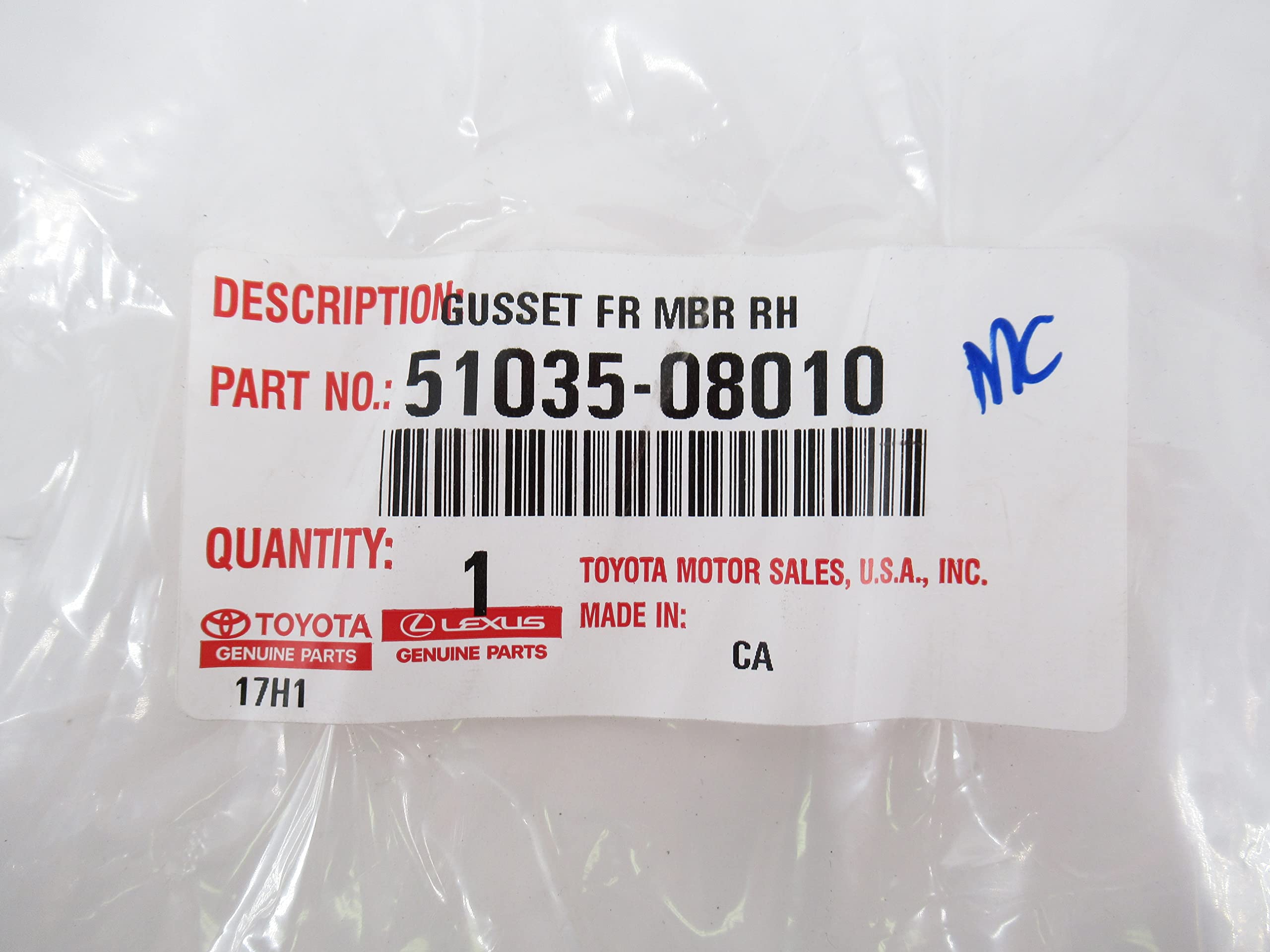 Amazon.com: Genuine Toyota 51035-08010 Engine Gusset Sub