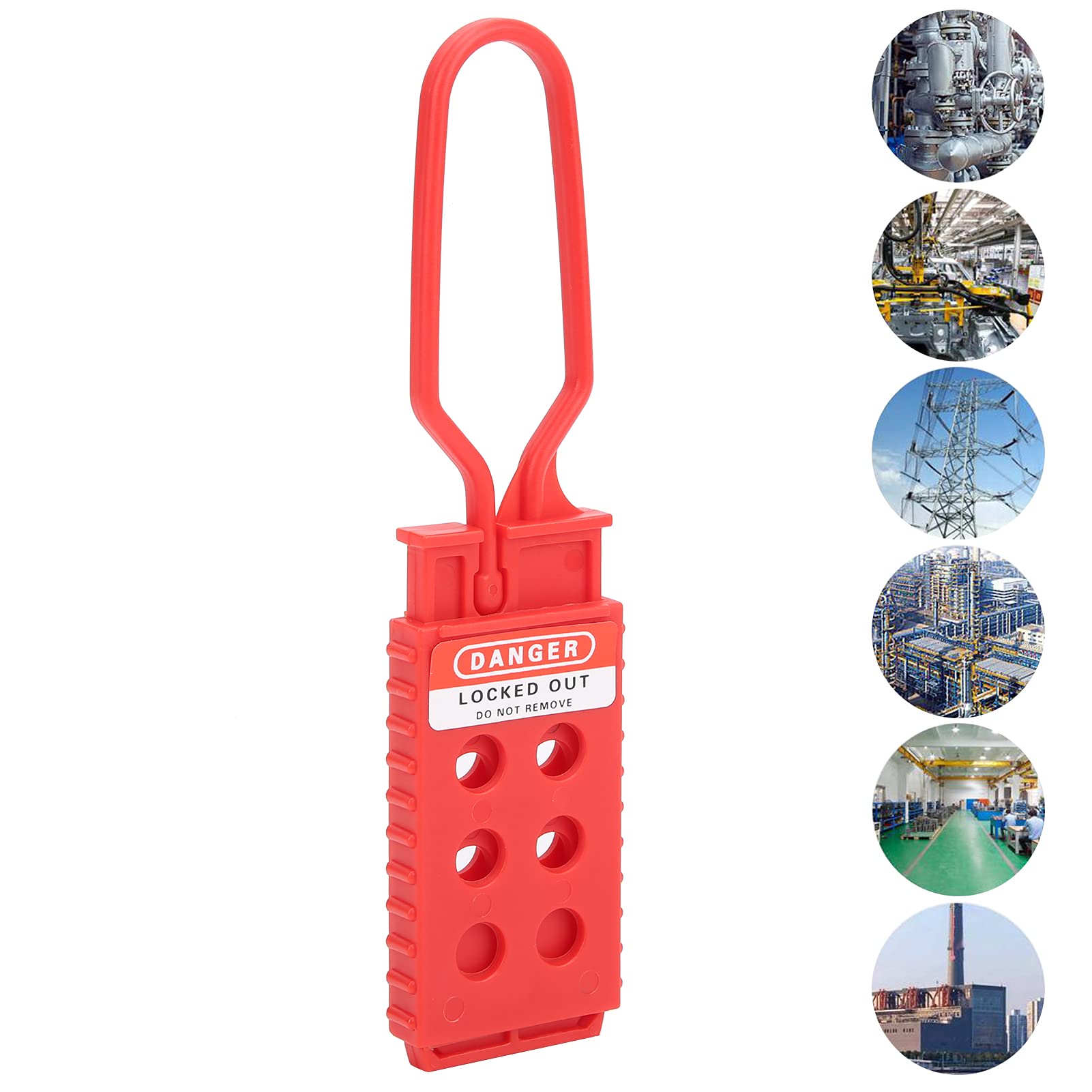 Nylon Safety Lockout 10pcs Lockout Hasp, 6 Holes Aluminium Red Lock Out ...