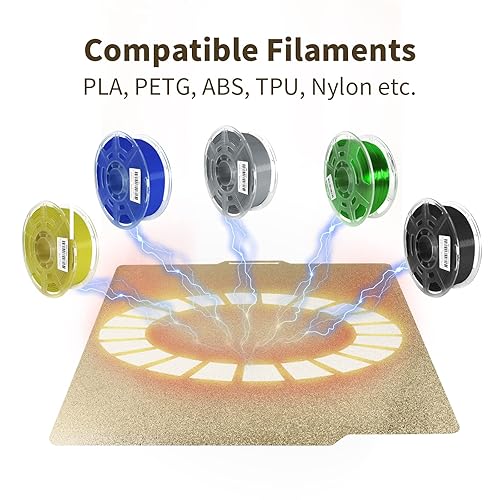 Miniatura 7 de IdeaFormer-3D Placa de construcción de acero para muelles PEI de doble cara texturizada 257x257mm, cama de impresión flexible de hoja de PEI para