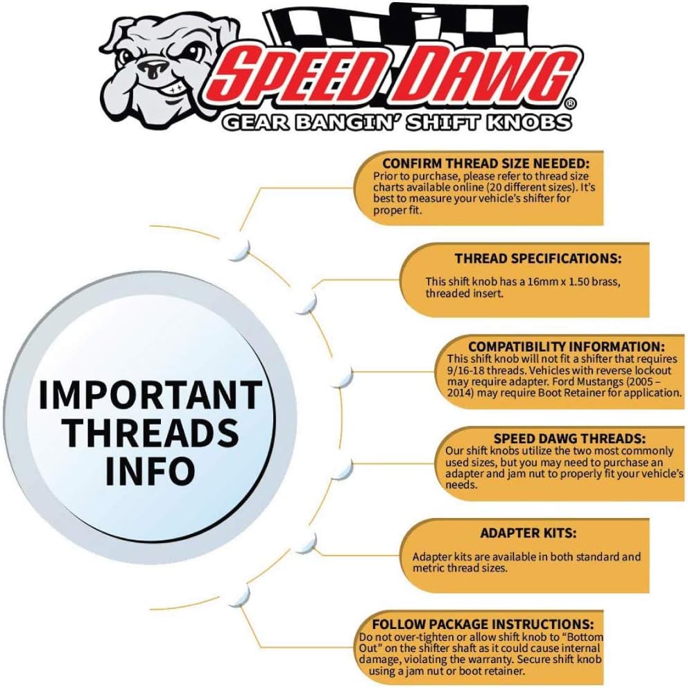 Bеѕt Quаlіtу 🔥 Speed Dawg M509JP-FBK-5RDR Jeep Logo 5 Speed Reverse Lower Right Shift Knob with Inlaid Shift Pattern, Yellow with Black