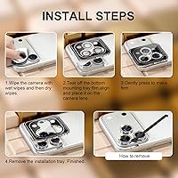 Vista 98 de Misea [3+1] for iPhone 14 Pro/iPhone 14 Pro Max Camera Lens Protector Bling, 9H Tempered Glass Camera Cover Screen Protector Metal Individual Ring