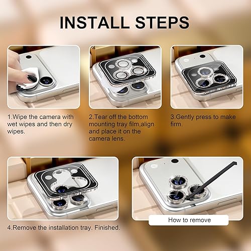 Miniatura 95 de Misea [3+1] Protector de lente de cámara para iPhone 14 Pro/iPhone 14 Pro Max, protector de pantalla de vidrio templado 9H, protector de pantalla