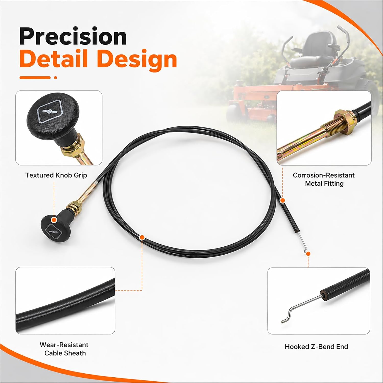 2026 Upgrade 62" Choke Cable Replacement for Bad Boy Mower 054-8017-00, Stens 290-610, Fits MZ Magnum, CZT Elite, Maverick Zero-Turn Mowers – Heavy-Duty Cold Start Engine Pull Push Control Wire