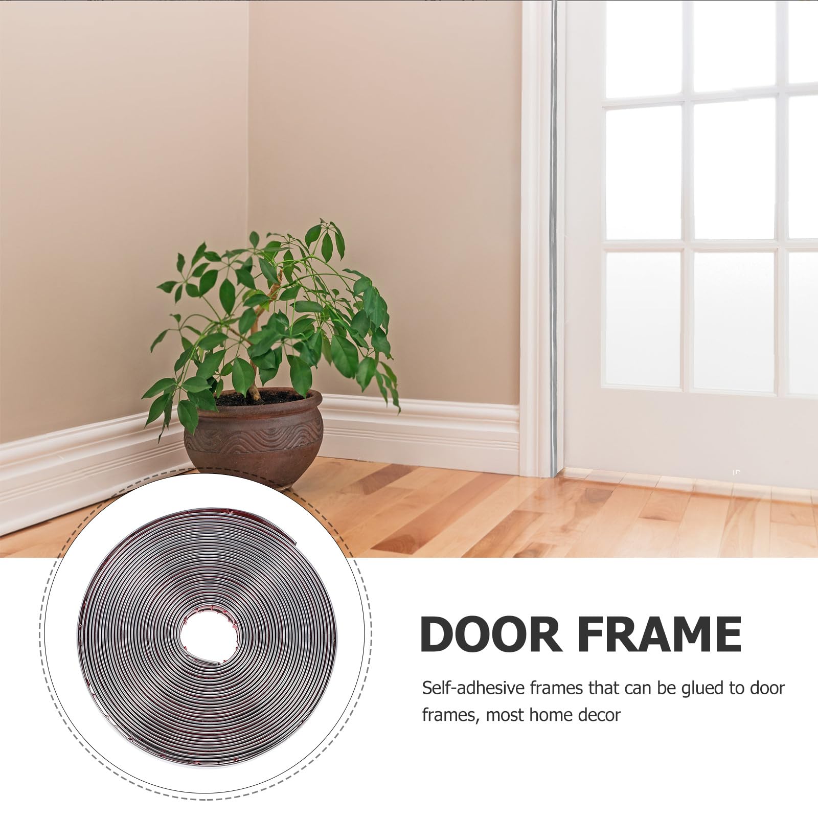 GALPADA Moldura Autoadhesiva y Flexible para Pared de Pvc en Color Plata, Protección de Esquinas para Baño y Sala, Fácil de Pegar y Decorar
