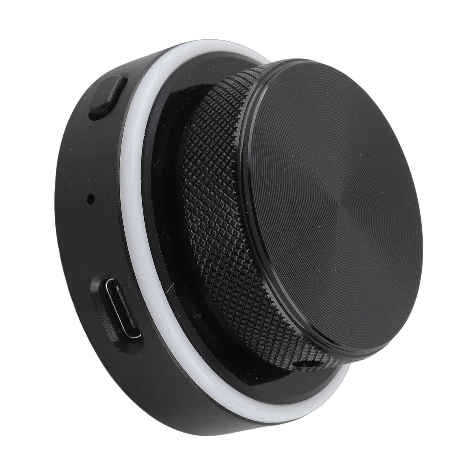 Dpofirs Perilla de Control de Volumen Bluetooth con Luz RGB, Controlador Inalámbrico con Cable USB C 2,4G para PC, Tableta, Portátil, Editores de Vídeo