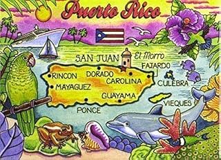 World By Shotglass Puerto Rico Caribbean Fridge Collector's Souvenir Magnet 2.5" X 3.5"