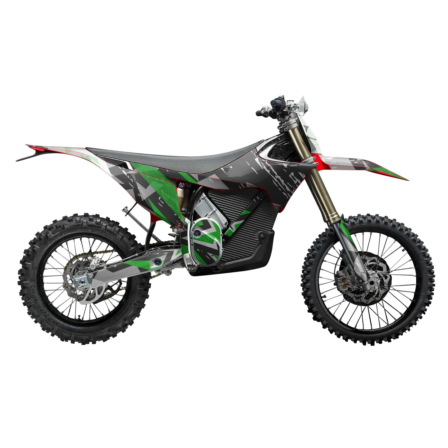 Stark Varg MX 2023-2025 Graphics Kit Wrap - Grunge Star Green - Varg MX Skin - Premium 3M Vinyl Protective Wrap Decal Cover - Easy to Apply | Crafted in The USA by MightySkins