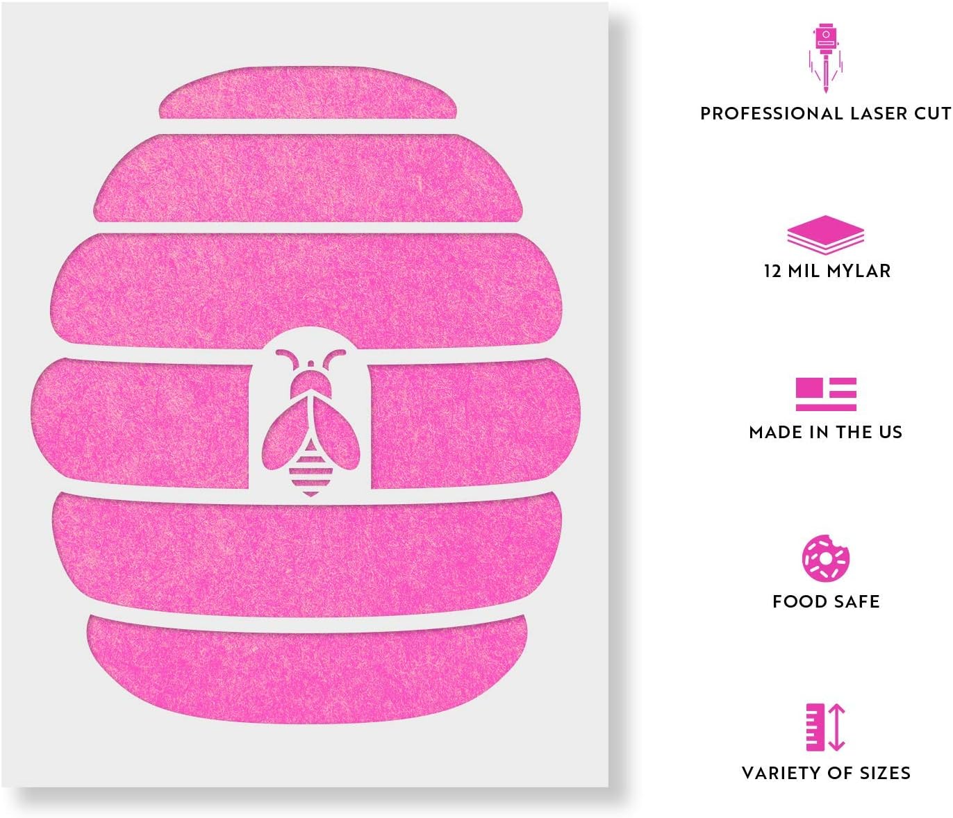 Beehive Stencil - Ideal for Nature and Wildlife Themed Stencil Decor, Beehive Stencils for Painting