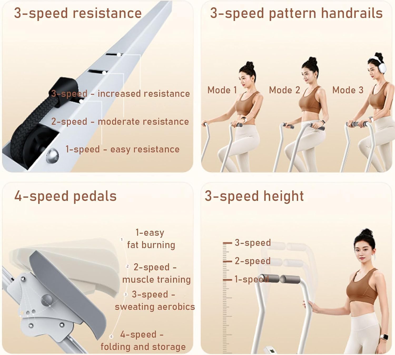 Macchina per arrampicata verticale con monitor LED, step pieghevole per fitness domestico per allenamento completo del corpo e allenamento cardio