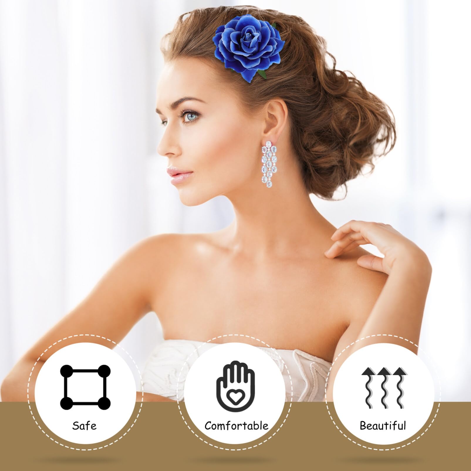 minkissy Blue Rose Hair Clips - Image 3