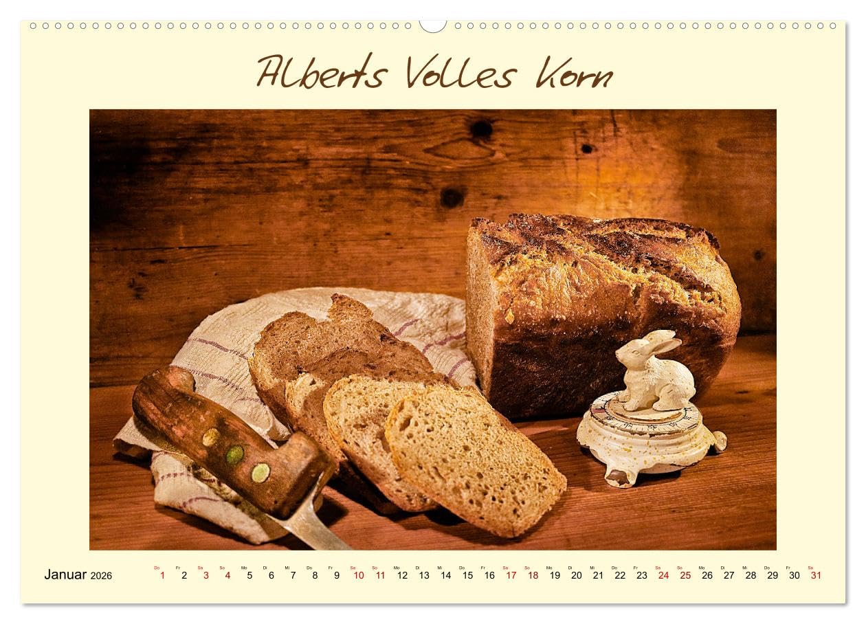 Mein liebstes Brot (hochwertiger Premium Wandkalender 2026 DIN A2 quer), Kunstdruck in Hochglanz: Hausgebackene Sauerteigbrote mit Rezeptverweis (CALVENDO Lifestyle)