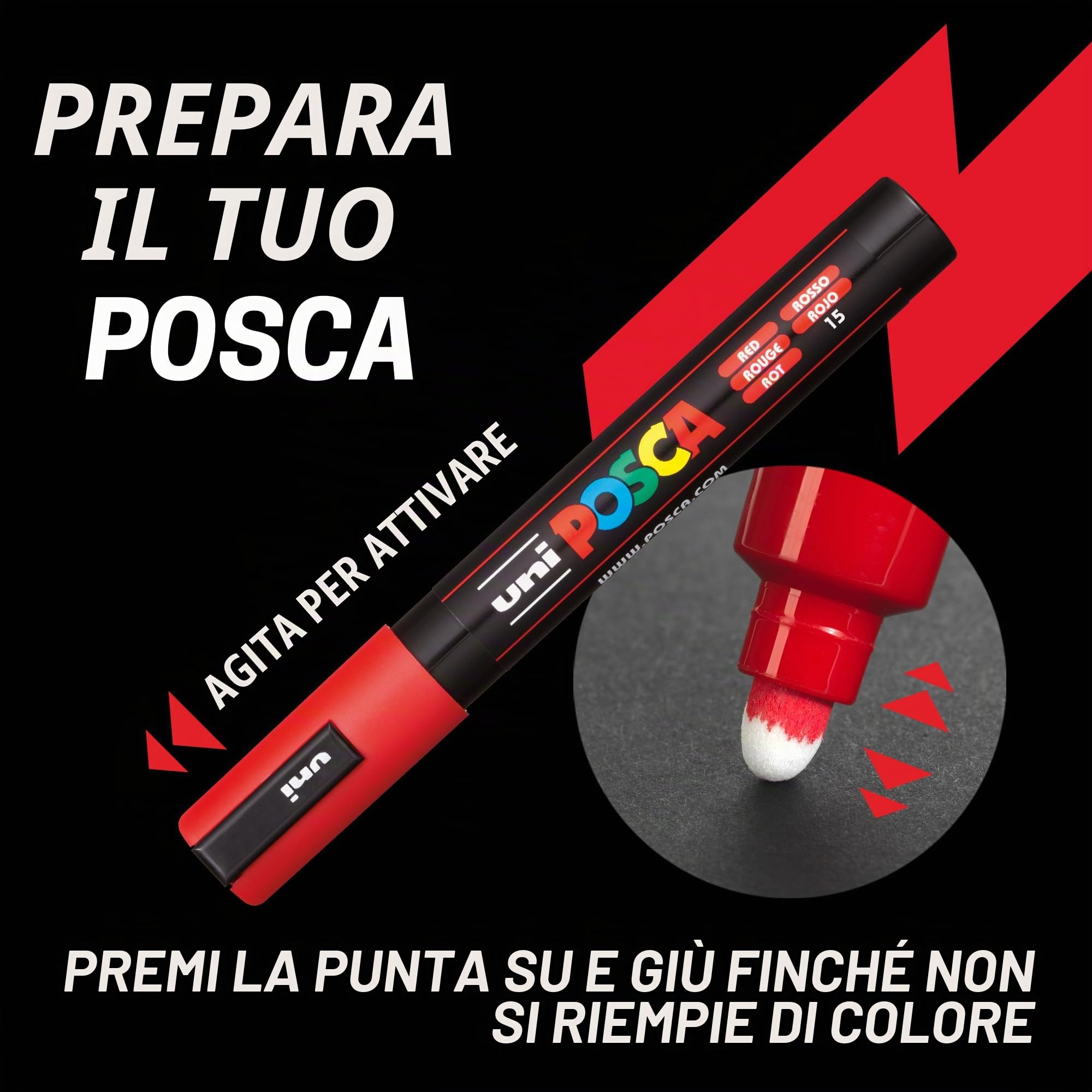 Posca 153544869 Set Marcatore a Tempera a Base d'Acqua, 2.5 mm, 39 Pezzi