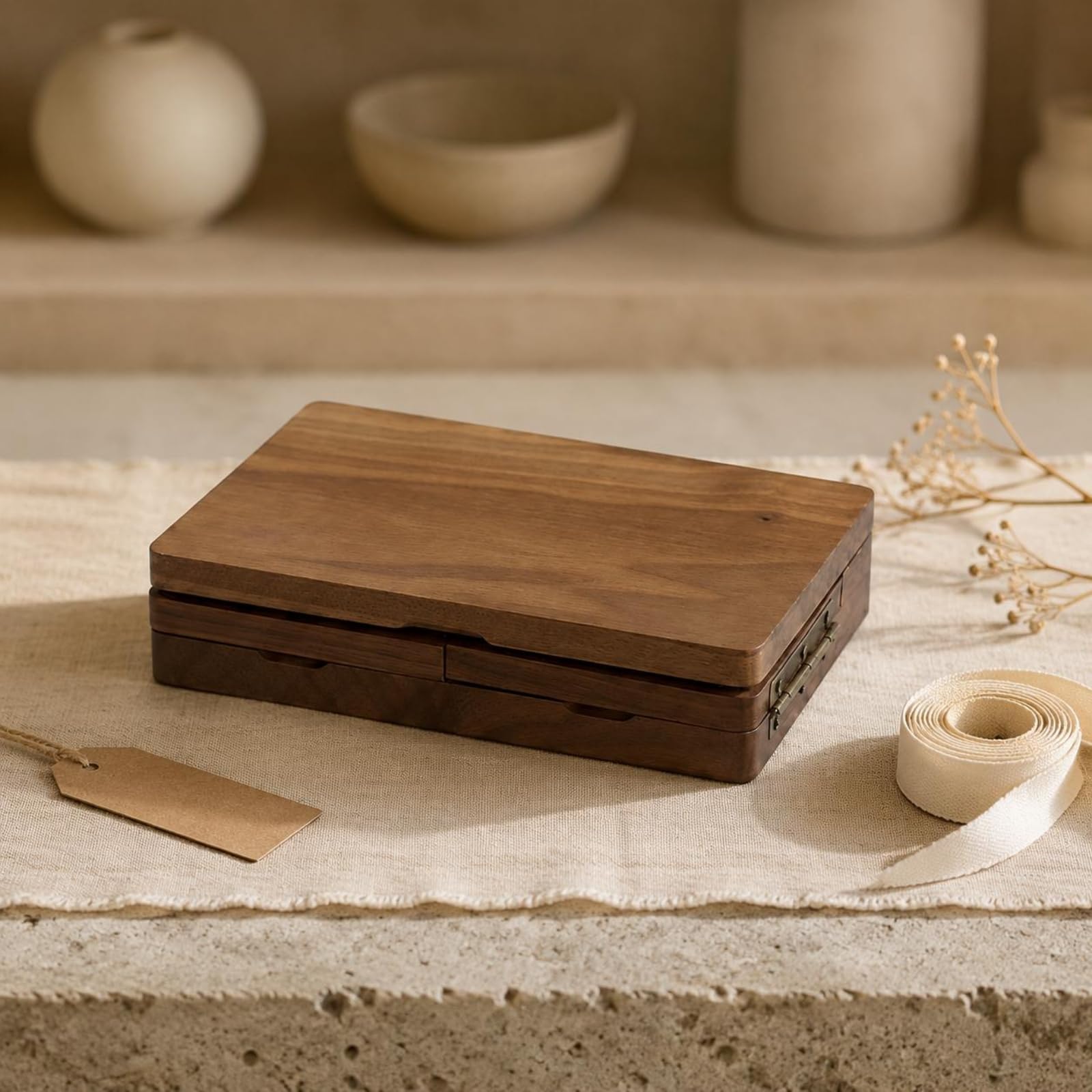 Palette de Peinture Portable Boîte de Peinture Coffret d'Artiste Coffret de Plateau de Mélange en Bois avec 24 Séparations Anti-mélange Adaptée aux