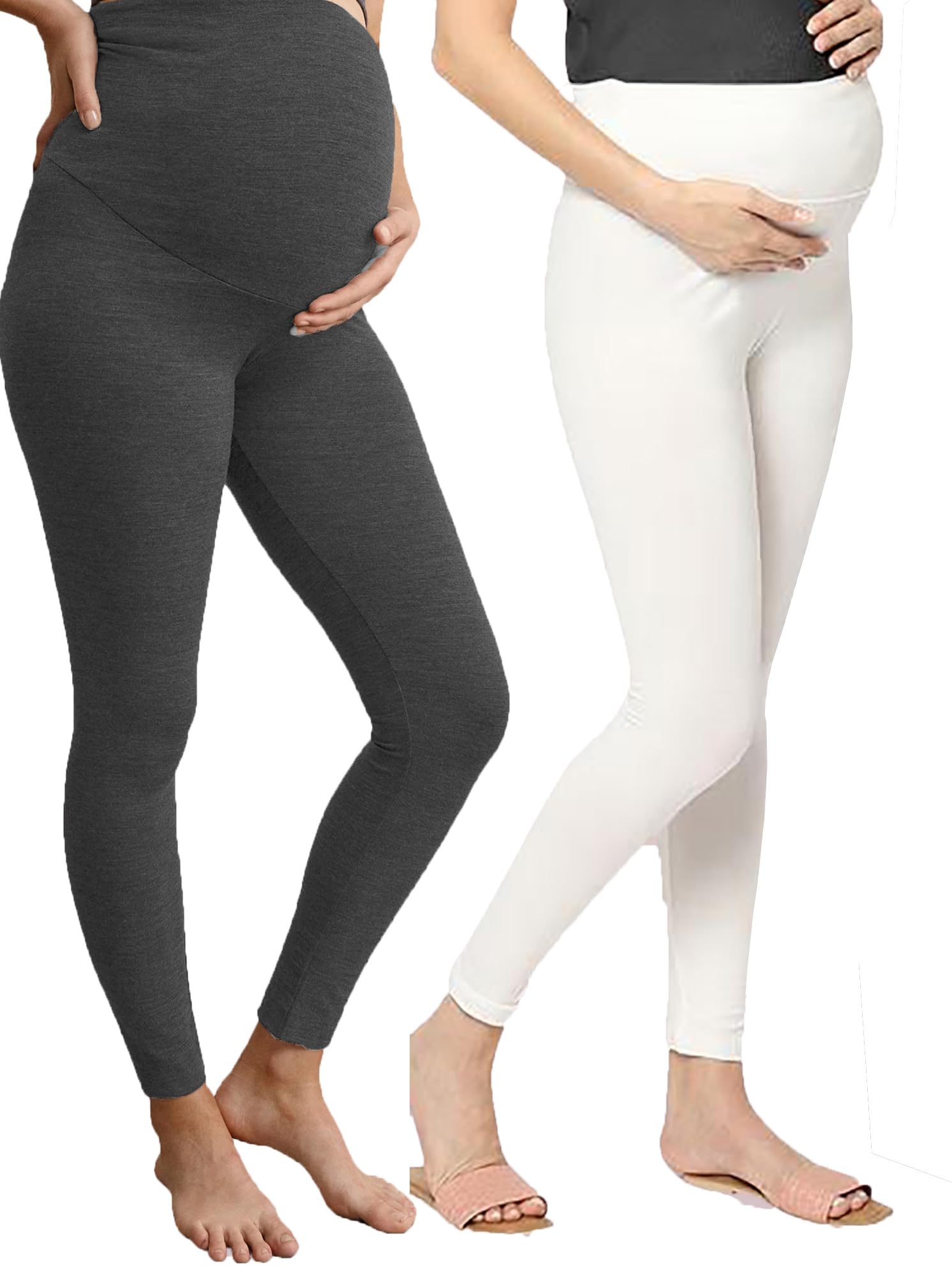 Women's Standard Length Spandex Leggings | Ultimate Comfort & Support Litelooks Maternity Leggings provide unparalleled comfort with soft-image-35