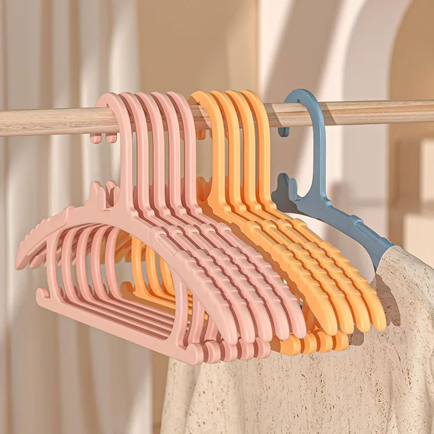 Perchas Estándar 10 Uds. Perchas Antideslizantes para Ropa para Armario Percha para Ahorrar Espacio para Niña Y Niño para Sudadera(Blue)