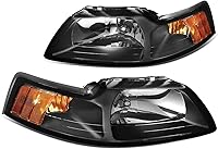 Vista 9 de DNA MOTORING HL-OH-FM99-SM-CL1 Faros delanteros de lente ahumada compatibles con Ford Mustang 99-04