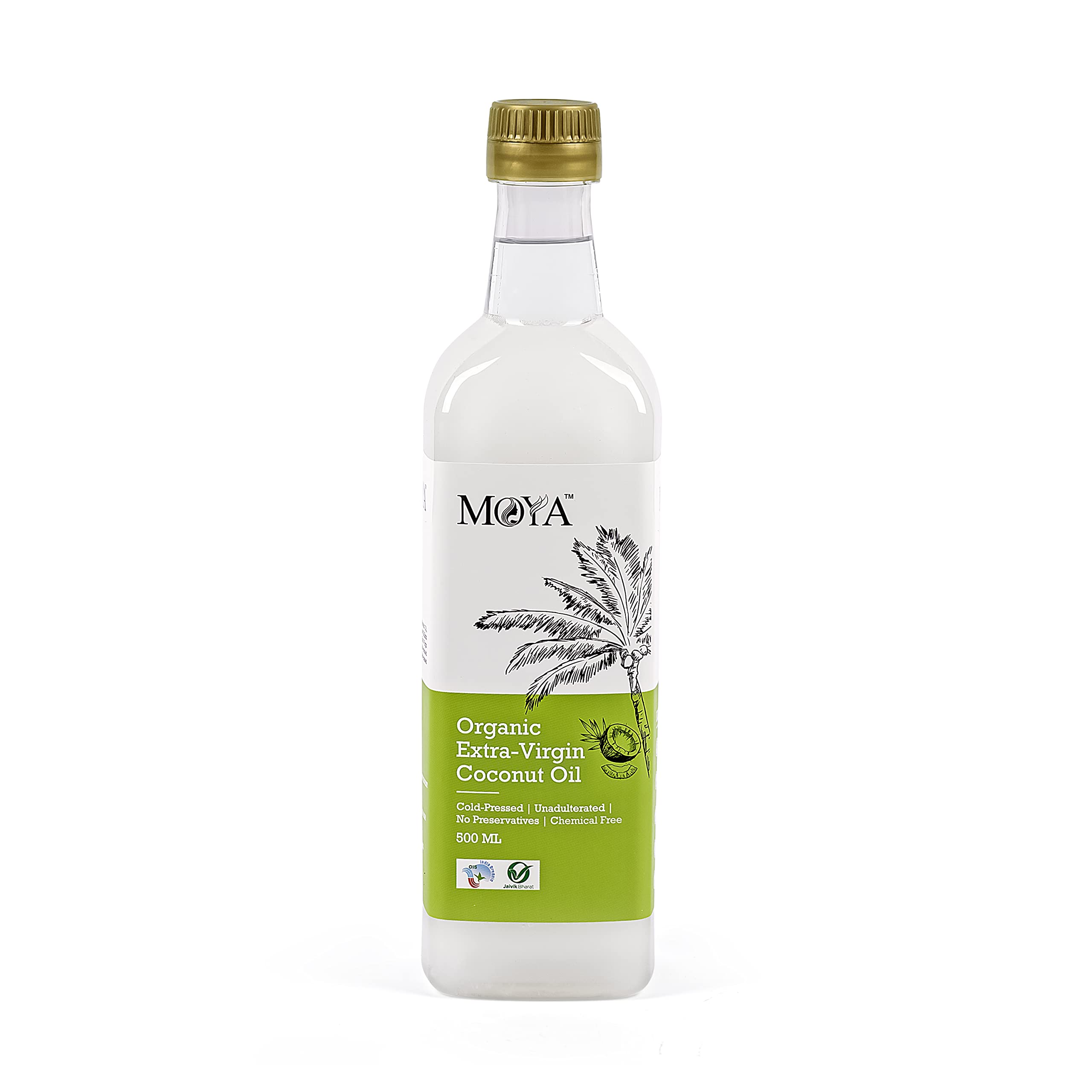 MOYA Organic Extra Virgin Coconut Oil 500ml |Extra Virgin | Healthy Oil | Unadulterated| Chemical Free| 100% Natural