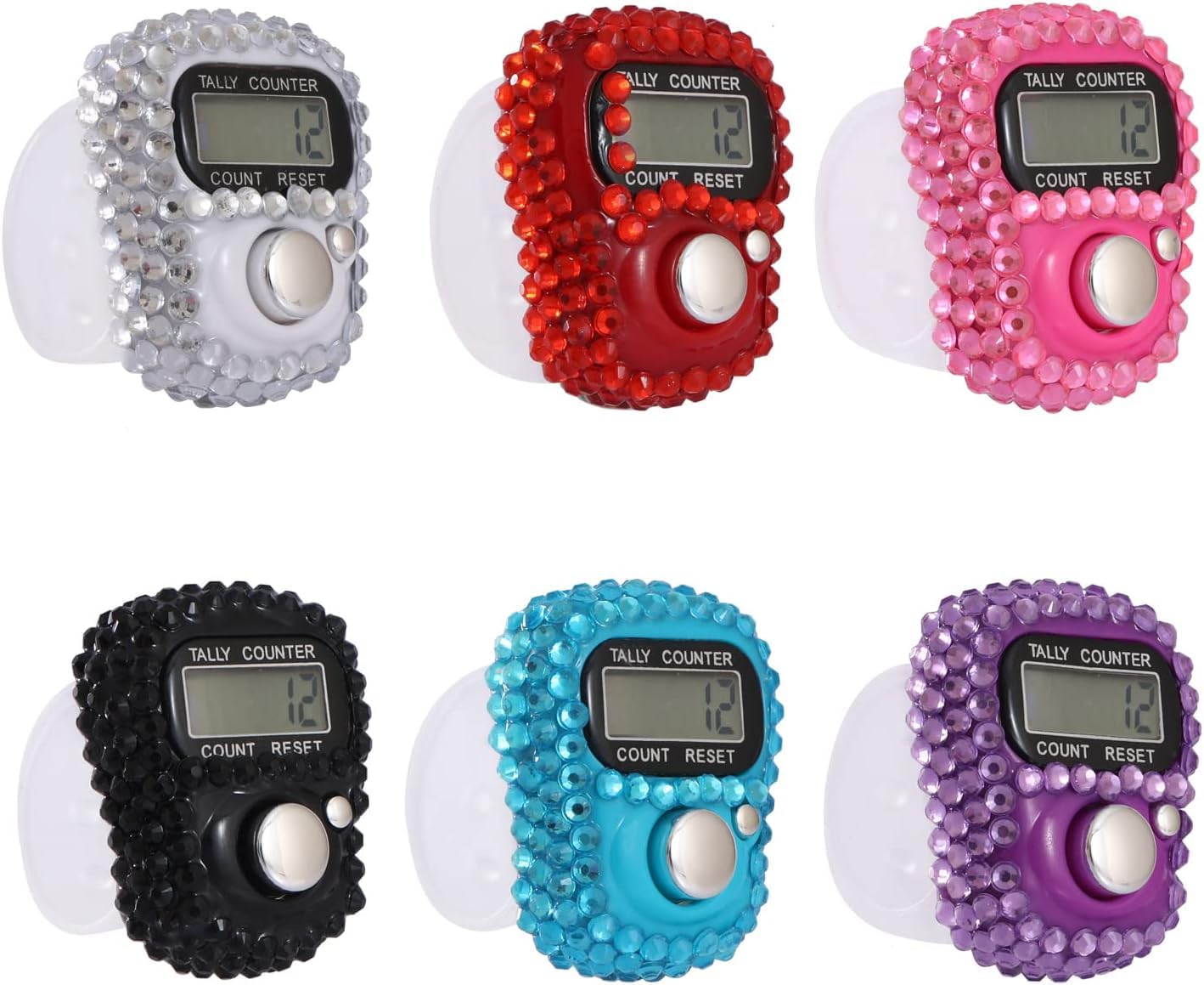 Face Me 6Pcs LED Finger Tally Counter, Digital Electronic Finger Counter, Track & Field Lap Counters, Handheld Clicker Pack of 6-image-17