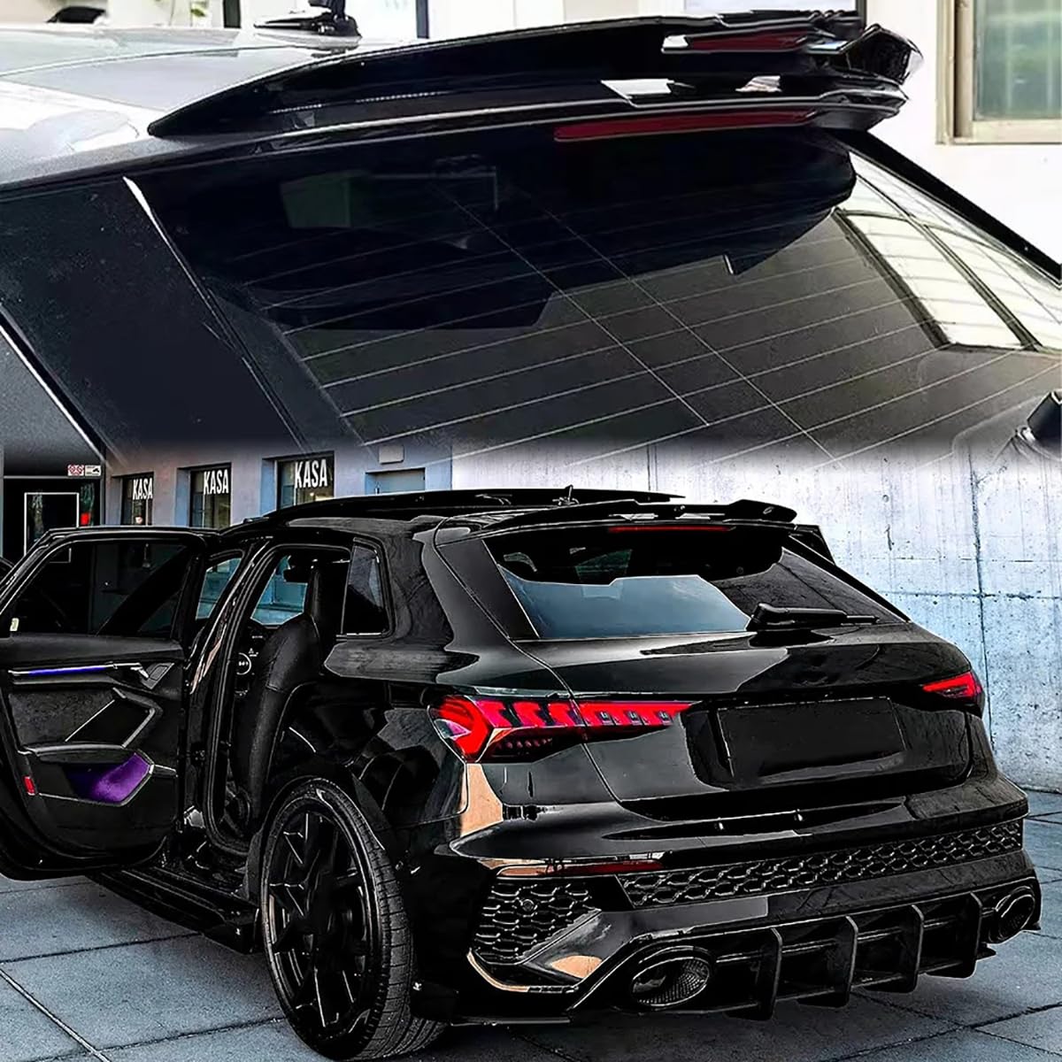 Spoiler Posteriore Per Audi RS3 Sportback - Nero Lucido, Materiale ABS - Foto 6