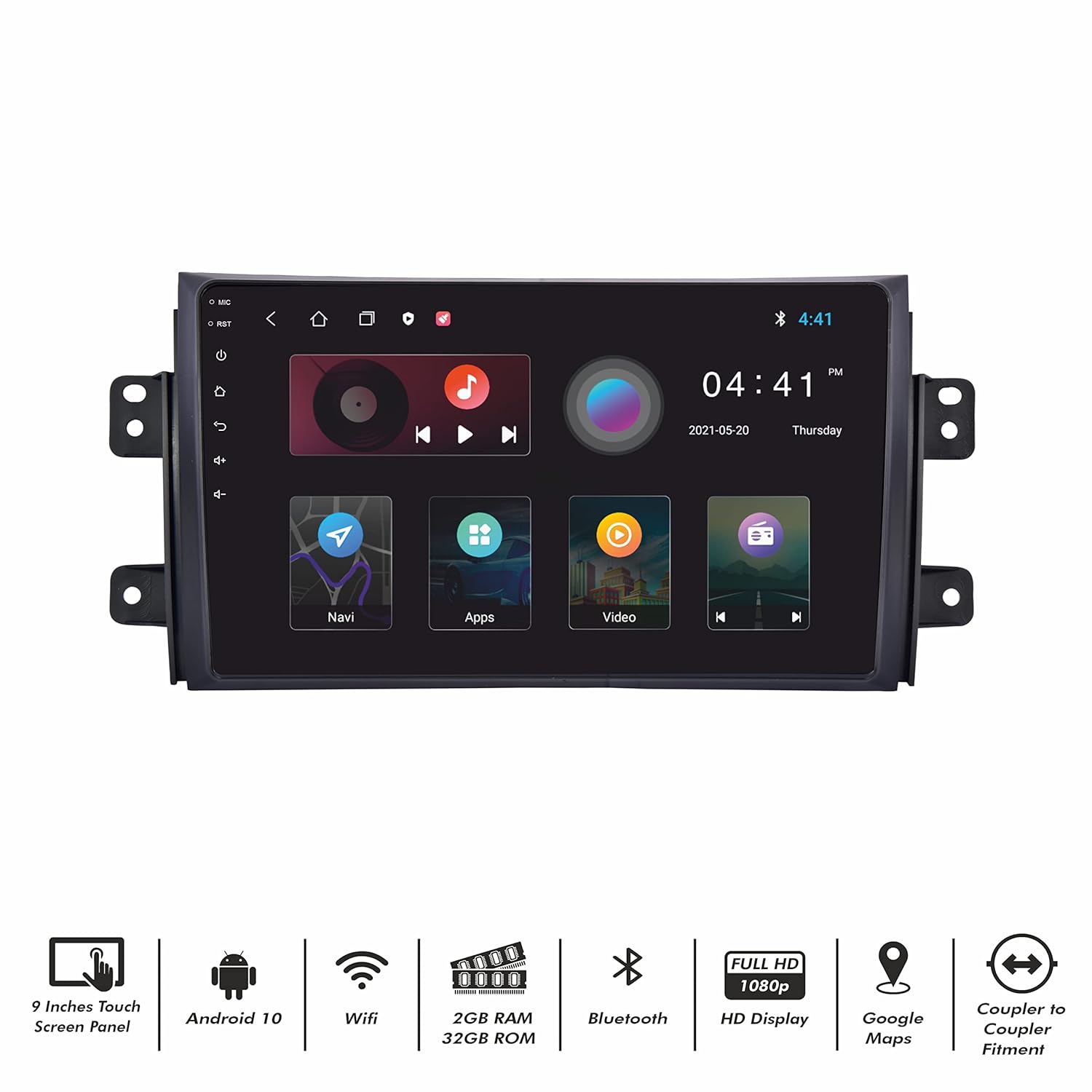 DBASE 9 Inches Advanced Car Radio Receiver Android 10 System for Maruti Suzuki SX4 with 2GB/32GB RAM & ROM with Apple Carplay and Android Auto + HD Parking Camera DBASE 9 Inches Advanced Car Radio Receiver Android 10 System for Maruti Suzuki SX4 with 2GB/32GB RAM & ROM with Apple Carplay and Android Auto + HD Parking Camera