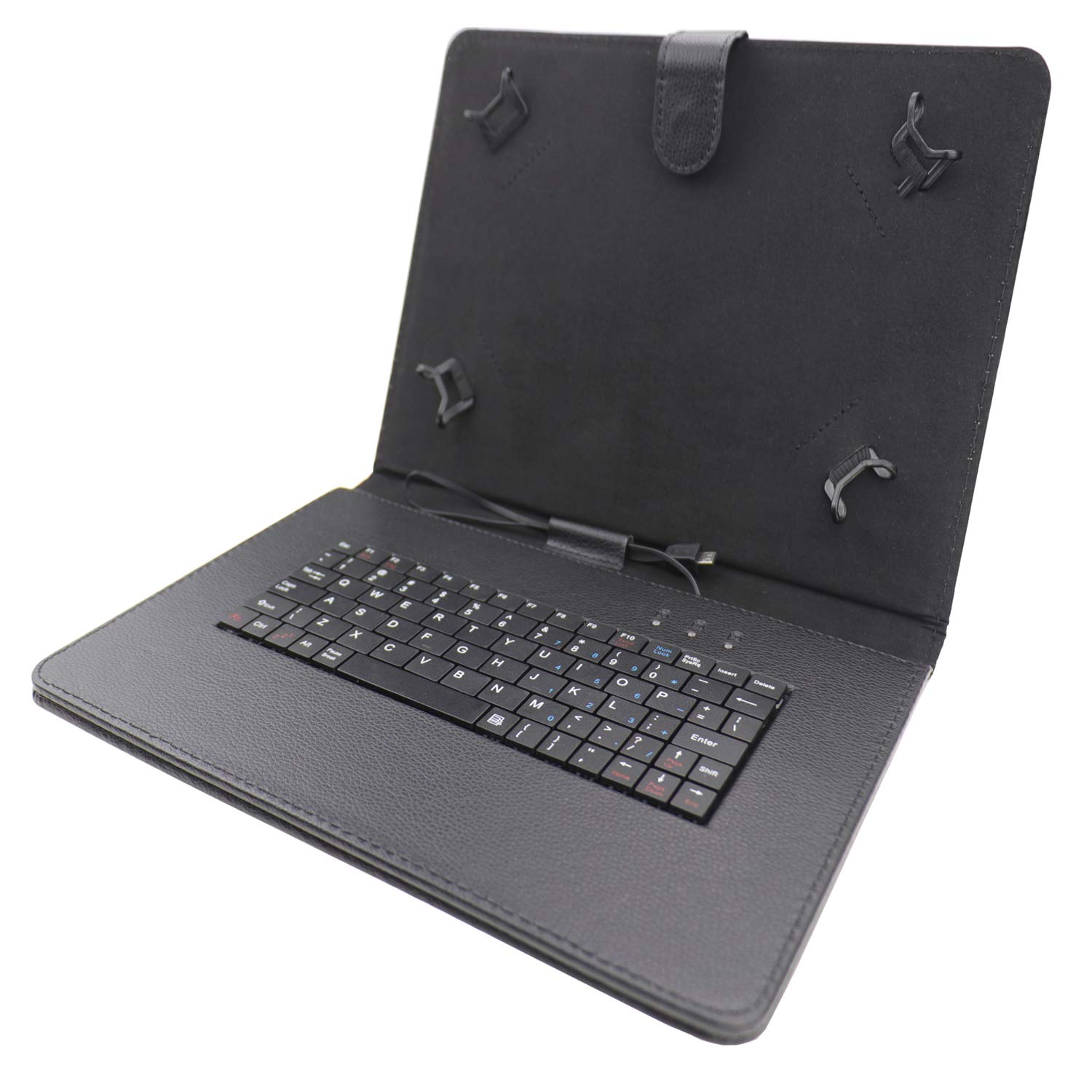 AKNICI 10-10.5 Inch Keyboard Case with Micro USB Plug/Type-C Plug, PU Leather Folio Stand Case Cover for All Android Tablet 10 10.1 10.4 10.5 Inch TECLAST Blackview DOOGEE UMIDIGI CHUWI Headwolf