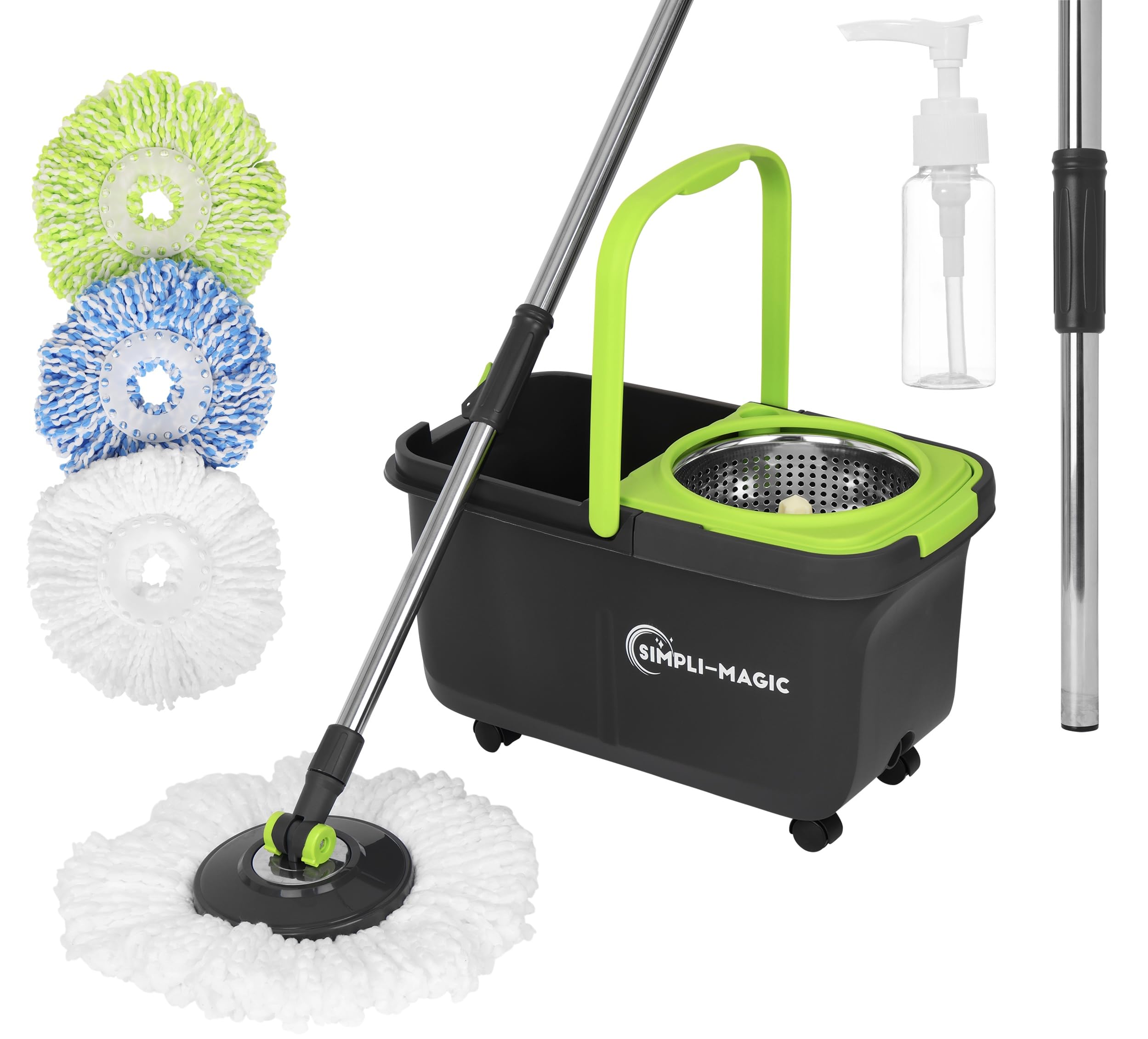 酒井式Simple English／Magic81。 Amazon.com: SIMPLI-MAGIC 360° Spin Mop and Bucket with Wringer – 3
