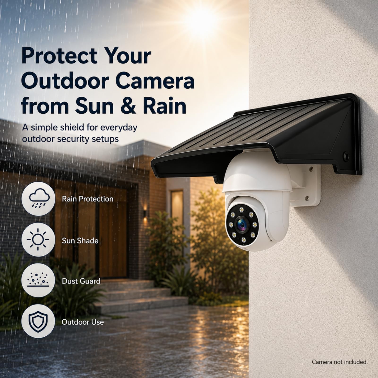 jojofuny Housse de protection universelle pour appareil photo extérieur - Protection contre la pluie - Facile à installer - Compatible avec les marques
