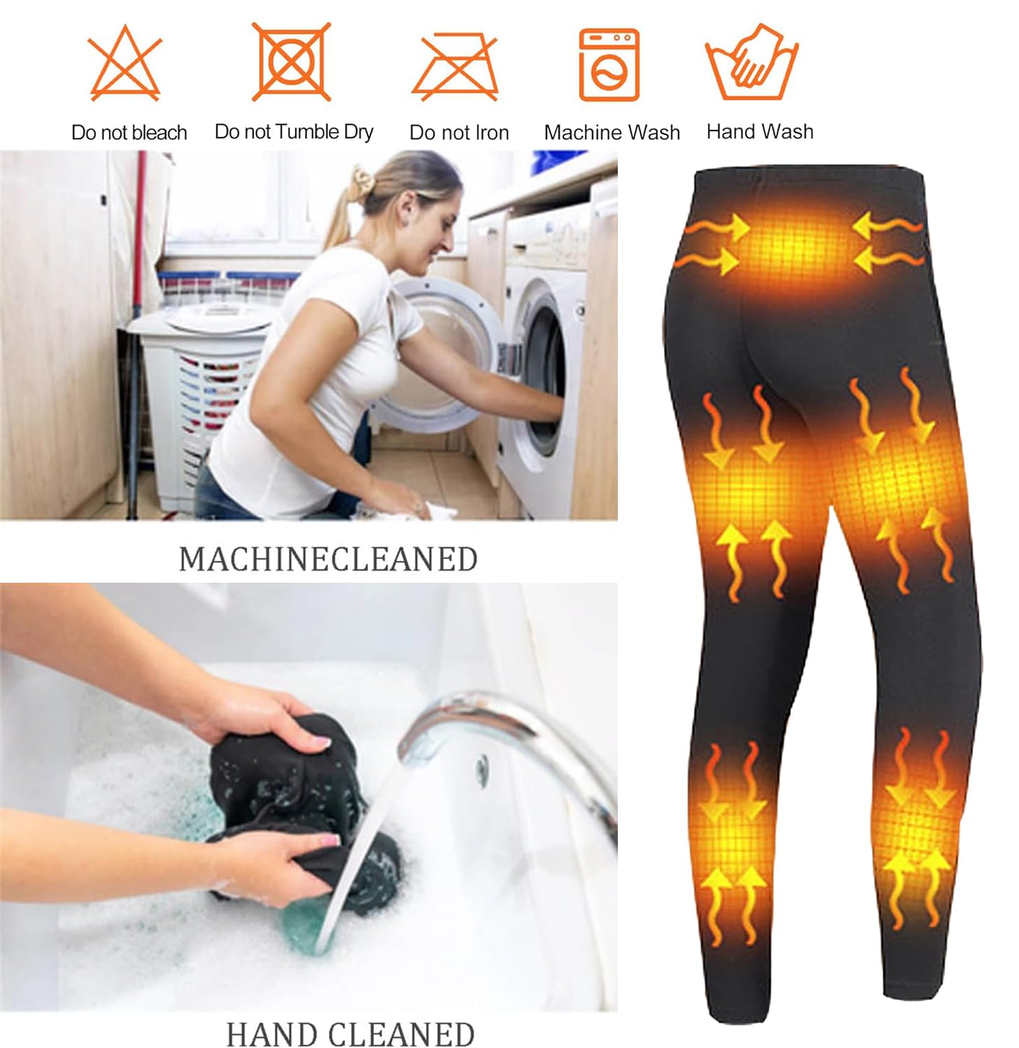 Pantalones Termico Calefactables Mujer, Pantalón Calefactable Eléctrico con 8 Almohadillas Térmicas, 3 Temperaturas Ajustables, para Invierno Senderismo Esquí Moto (Baterías No Incluidas)