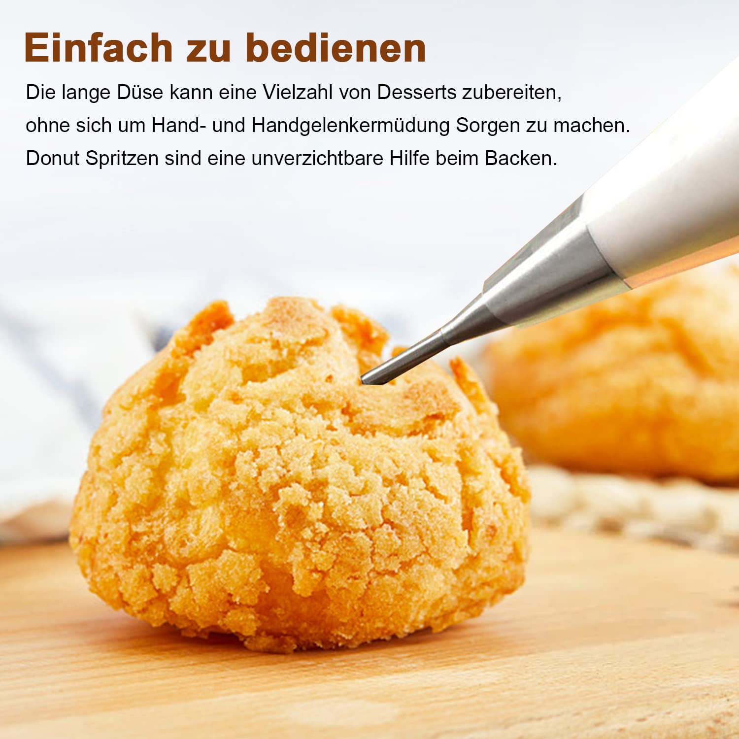Set 2 Beccucci Lunghi Per Sac à Poche In Acciaio Inox 5 E 6 Mm + Spazzola - Per Riempire Profiterole, Muffin E Decorare Torte - 2