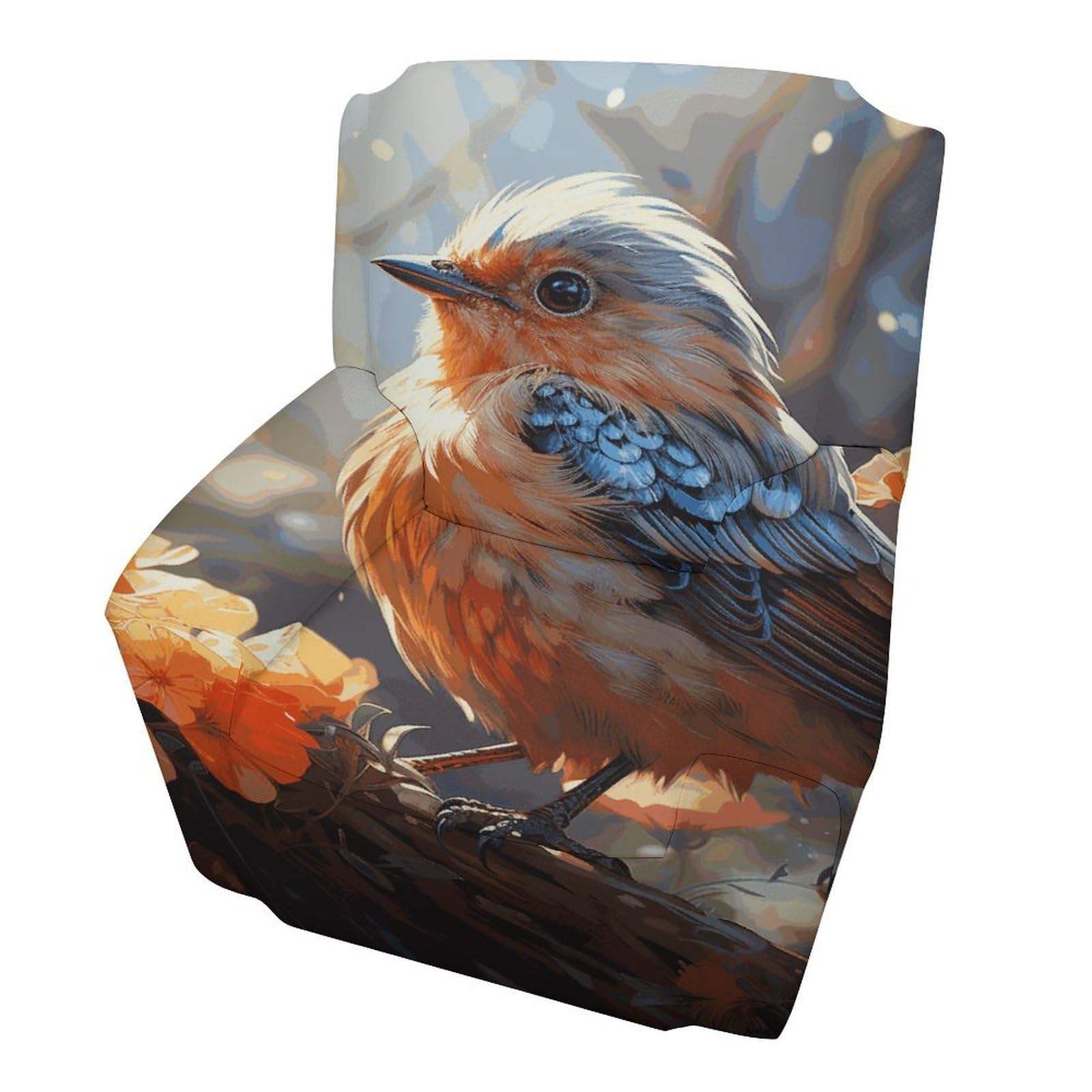Fodpand Style Flowers And Birds Sofa Cover Soft 1 Seater Sofa Slipcover For Pets Washable,Couch Cover With Elastic Straps Furniture Protector