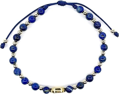 Miniatura 54 de Pulsera ajustable con moneda de San Benito y cuentas redondas naturales de coral rojo para mujer