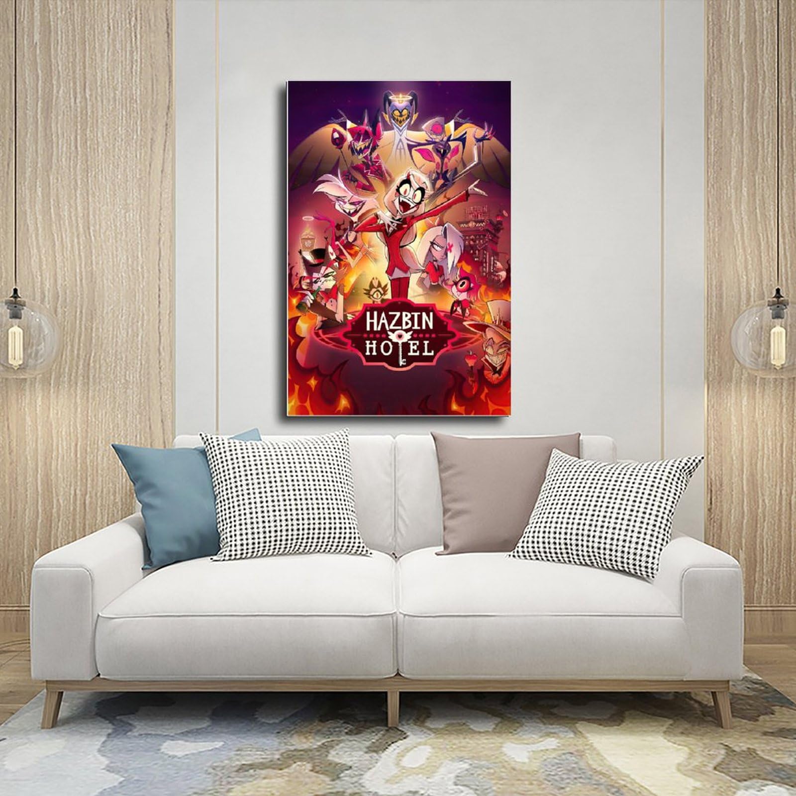 WYYRAB Hazbin - Décoration murale d'hôtel sur toile imperméable