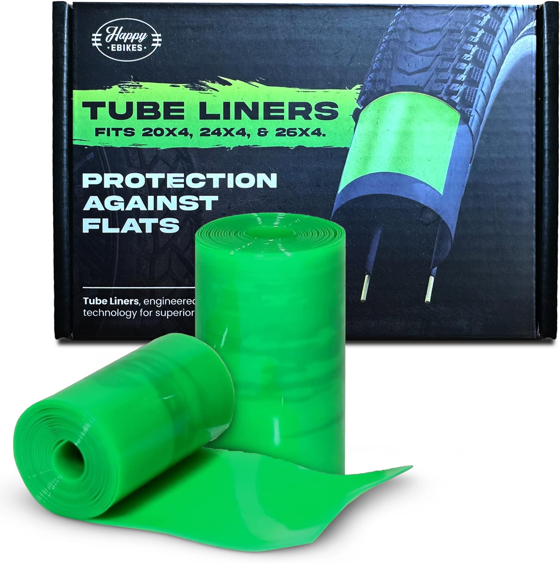 Happy E Bikes Allscape Bike Tire Liner (2 Pack) - Polyurethane Bike Tube Protector Liner - Easy-to-Install, Heat & Weather Resistant Fat Tire Liner - 26x4.0 Fat Bike Tube Liner Ideal for Any Surfaces