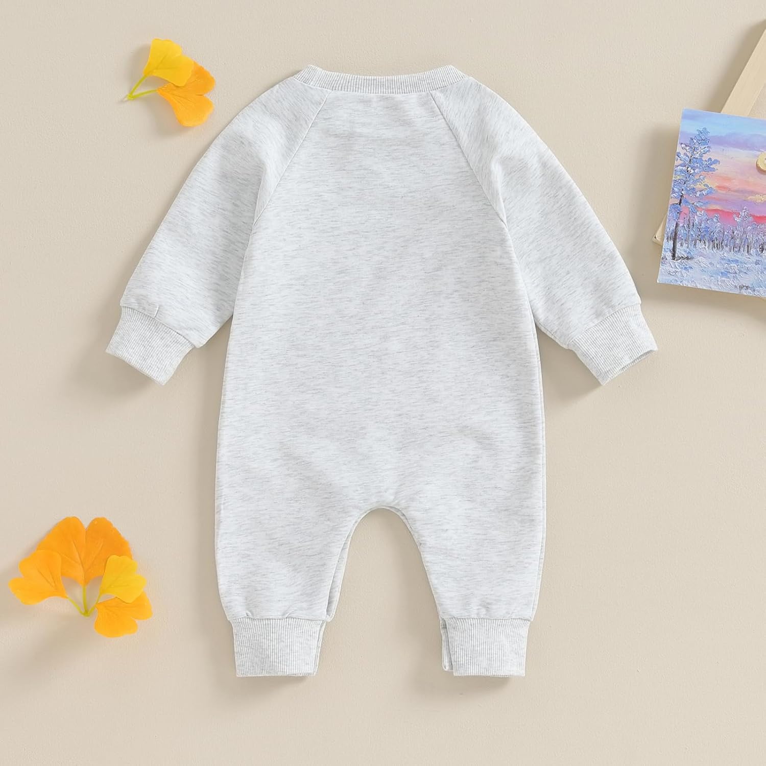 Newborn Baby Boy Girl Clothes Solid Color Romper Jumpsuit Crewneck Long Sleeve One Piece Coverall Fall Outfits - Image 4