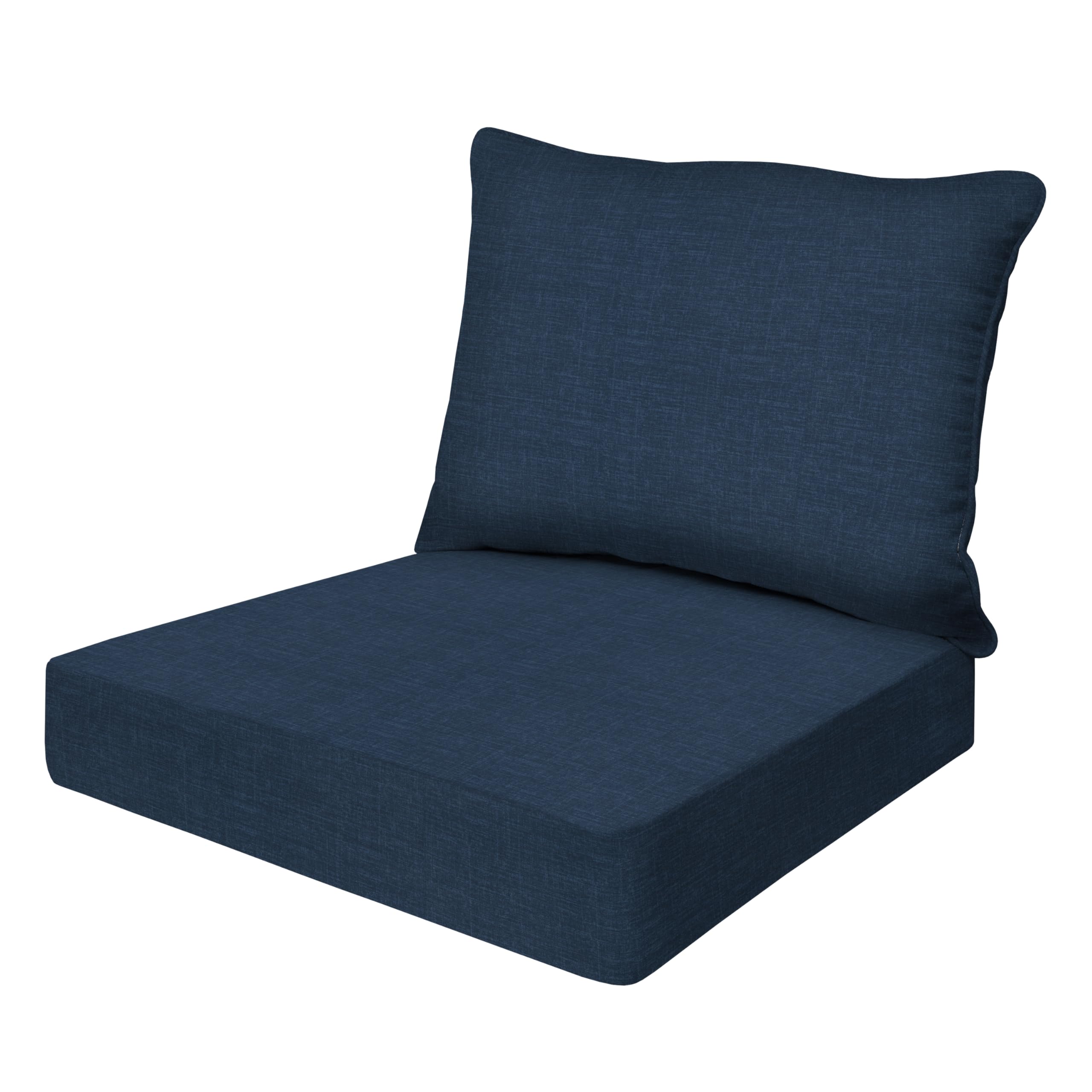 Honeycomb Outdoor Essentials Deep Seat, 24 x 24, Hampton Texture Navy Chair Cushion for Patio Furniture