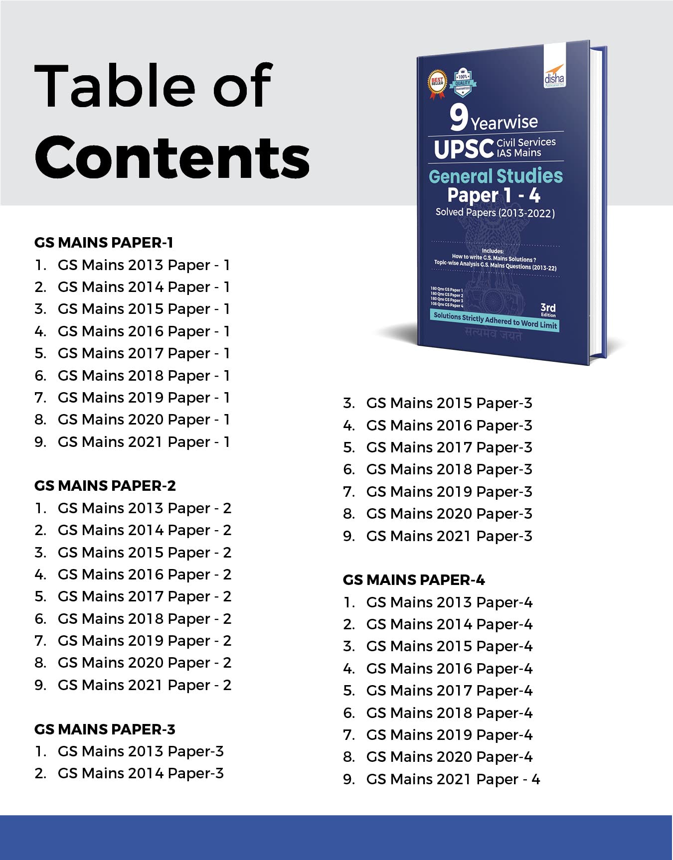 9 Year Wise UPSC Civil Services IAS Mains General Studies Papers 1 to 4 Solved Papers (2013 - 2022) 3rd Edition 3