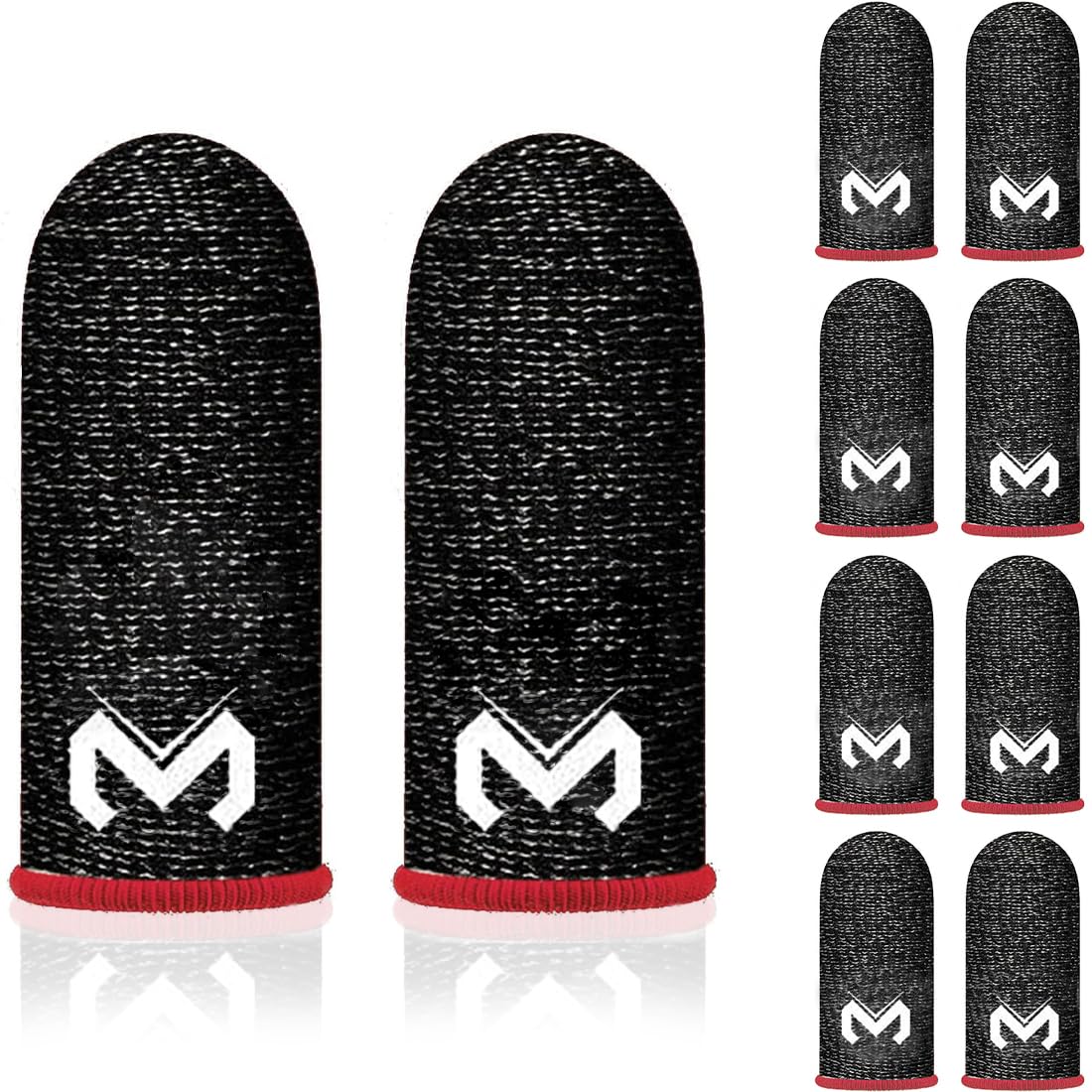 PUBG Mobile Phone Game Sleeve Finger, [10 Pack] Anti-Transpiration Respirant Finger Manches Écran Tactile Tir et Visée Sensibles - Finger Manches pour Couteaux Out/PUBG pour Android et iOS